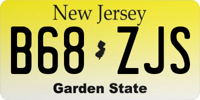 NJ license plate B68ZJS