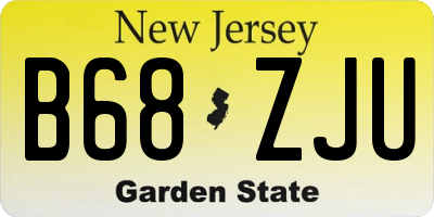 NJ license plate B68ZJU