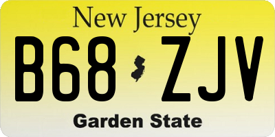 NJ license plate B68ZJV