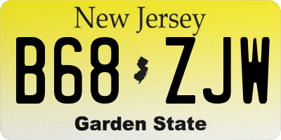 NJ license plate B68ZJW