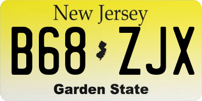 NJ license plate B68ZJX