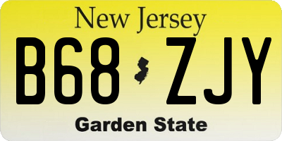 NJ license plate B68ZJY