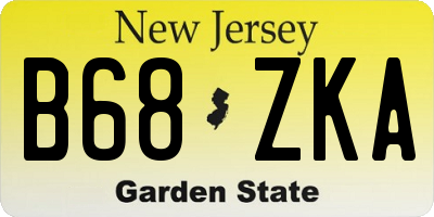 NJ license plate B68ZKA