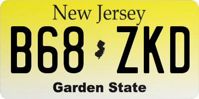NJ license plate B68ZKD