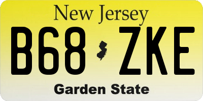 NJ license plate B68ZKE