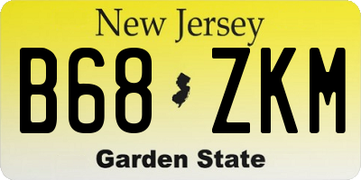 NJ license plate B68ZKM