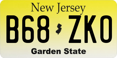 NJ license plate B68ZKO
