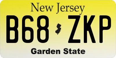 NJ license plate B68ZKP