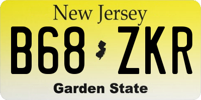 NJ license plate B68ZKR