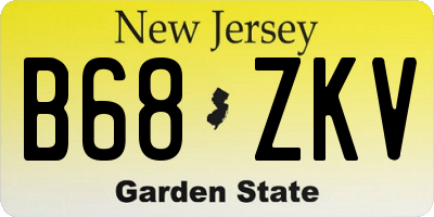 NJ license plate B68ZKV