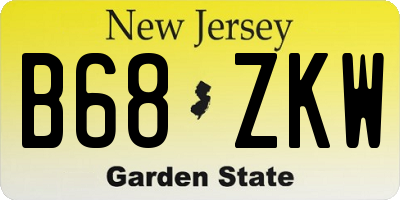 NJ license plate B68ZKW