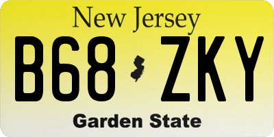 NJ license plate B68ZKY