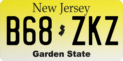 NJ license plate B68ZKZ