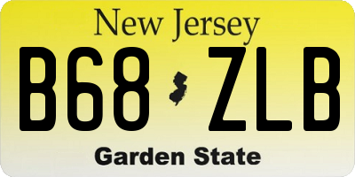 NJ license plate B68ZLB