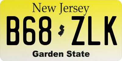 NJ license plate B68ZLK