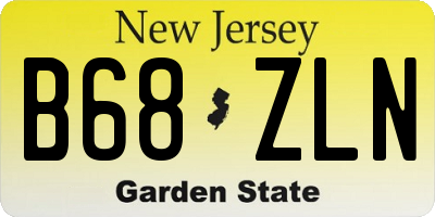 NJ license plate B68ZLN