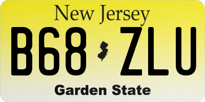 NJ license plate B68ZLU