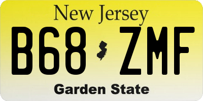 NJ license plate B68ZMF