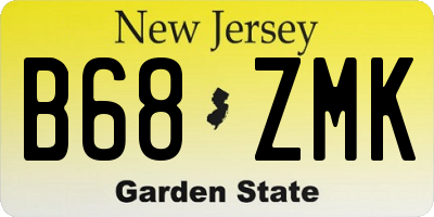 NJ license plate B68ZMK