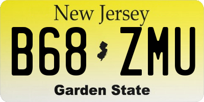 NJ license plate B68ZMU