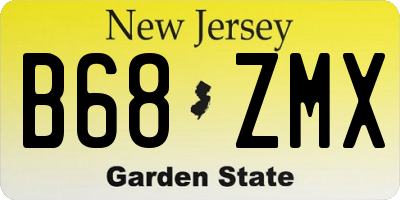 NJ license plate B68ZMX