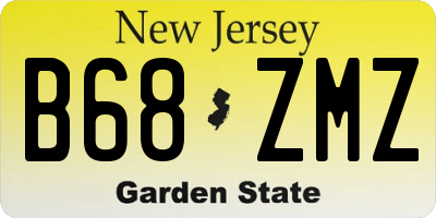NJ license plate B68ZMZ