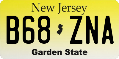 NJ license plate B68ZNA