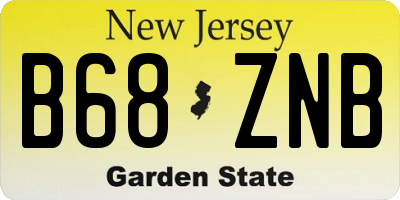 NJ license plate B68ZNB