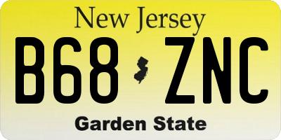 NJ license plate B68ZNC
