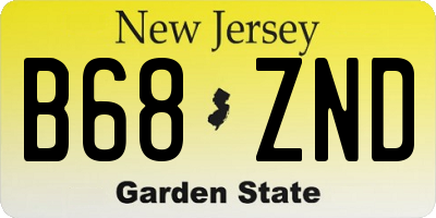 NJ license plate B68ZND