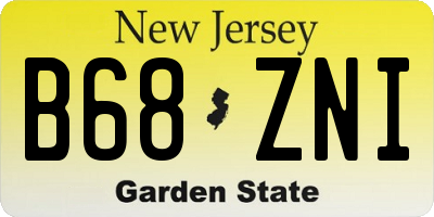 NJ license plate B68ZNI