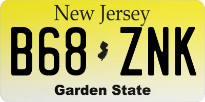 NJ license plate B68ZNK