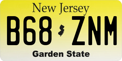 NJ license plate B68ZNM
