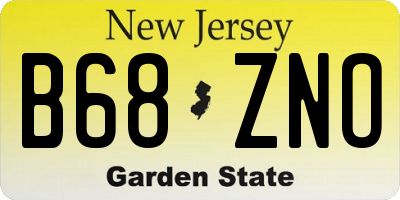 NJ license plate B68ZNO