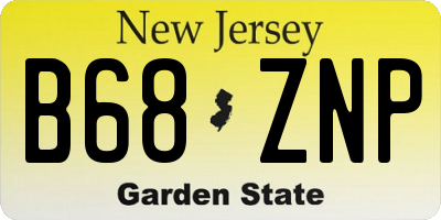 NJ license plate B68ZNP