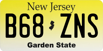 NJ license plate B68ZNS