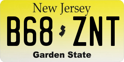 NJ license plate B68ZNT