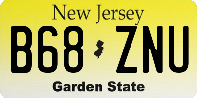 NJ license plate B68ZNU