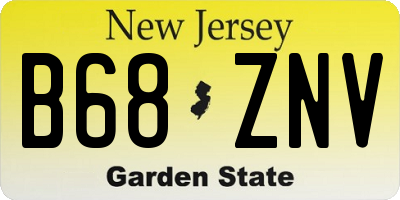 NJ license plate B68ZNV