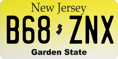 NJ license plate B68ZNX