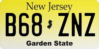 NJ license plate B68ZNZ