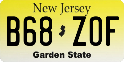 NJ license plate B68ZOF