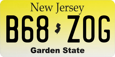 NJ license plate B68ZOG