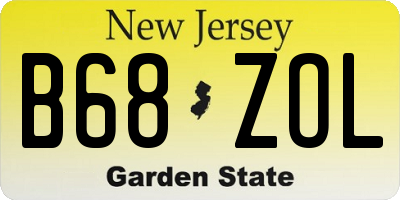 NJ license plate B68ZOL