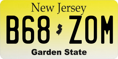 NJ license plate B68ZOM