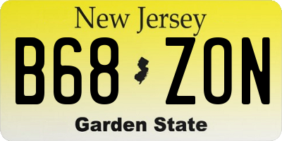 NJ license plate B68ZON