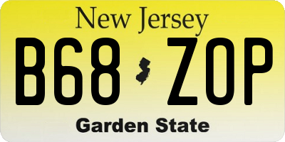 NJ license plate B68ZOP