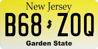 NJ license plate B68ZOQ