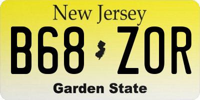 NJ license plate B68ZOR