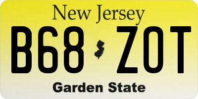 NJ license plate B68ZOT